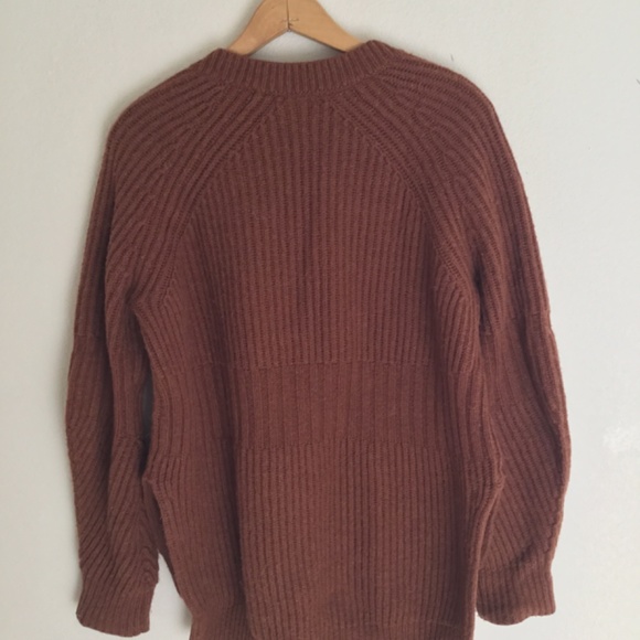 All Saints "Riva" Wool Jumper Sweater in Burnt Orange: Women's Medium - Picture 2 of 3